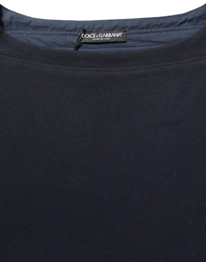 Dark Blue Logo Cotton Sweatshirt Sweater
