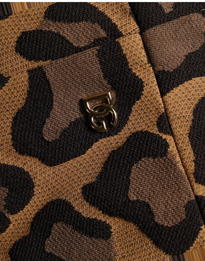 Brown LeopardPrint Flared A-line Mini Dress