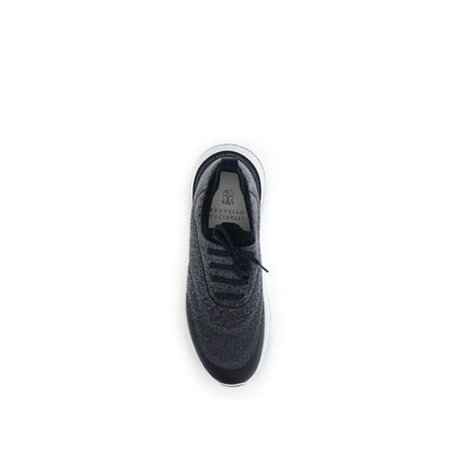 Gray Cotton Athletic Sneakers