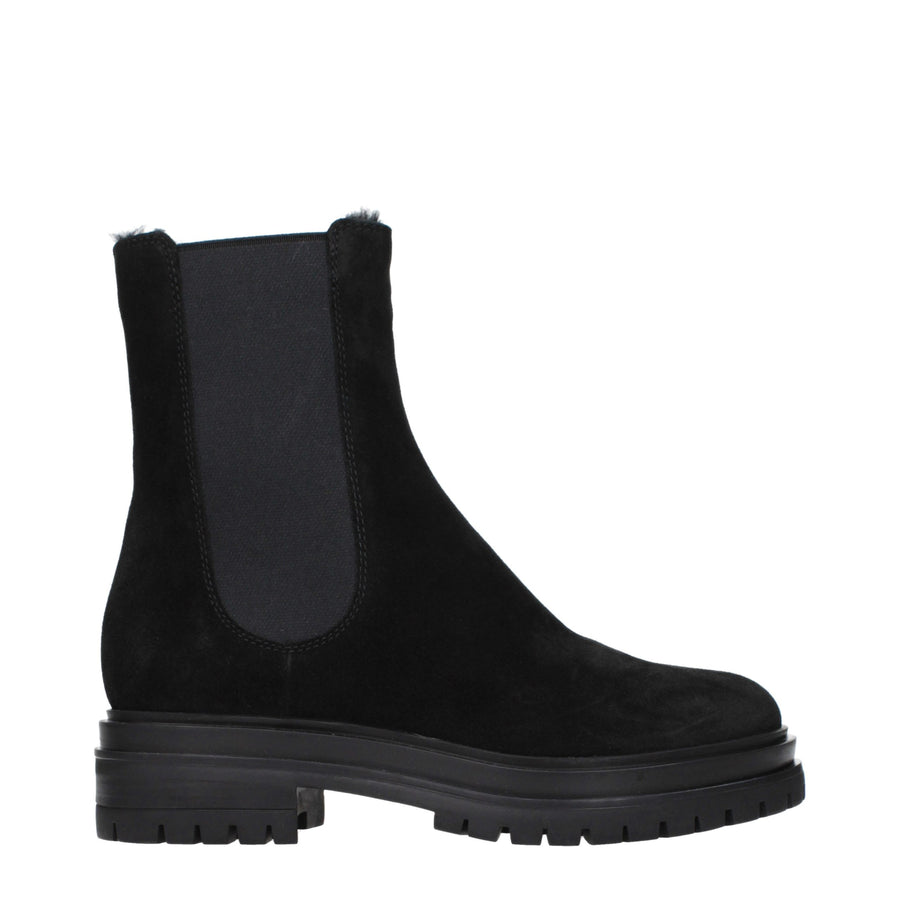 Black Leather Ankle Boots