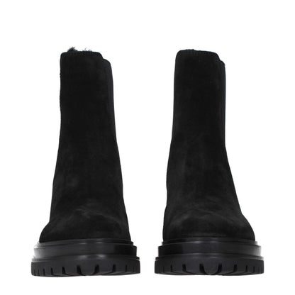 Black Leather Ankle Boots