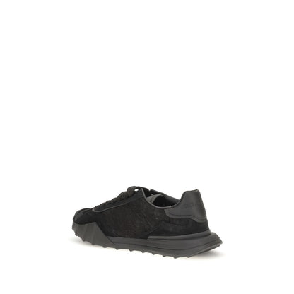 Black Calf Leather Bos Taurus Chunky Sneakers