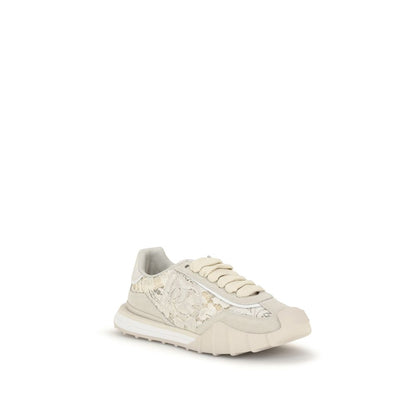 Beige Calf Leather Bos Taurus Sneakers