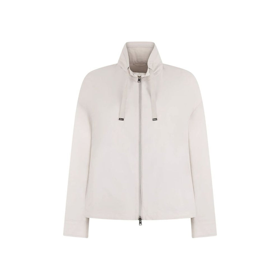 Gray Polyamide Full-Length Jacket