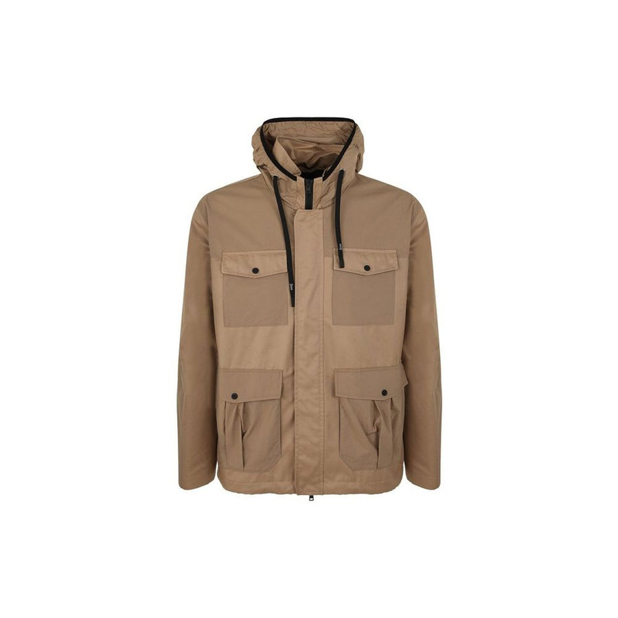 Brown Cotton Shell Jacket