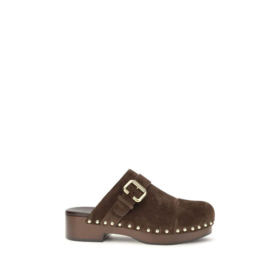 Brown Calf Leather Bos Taurus Clogs