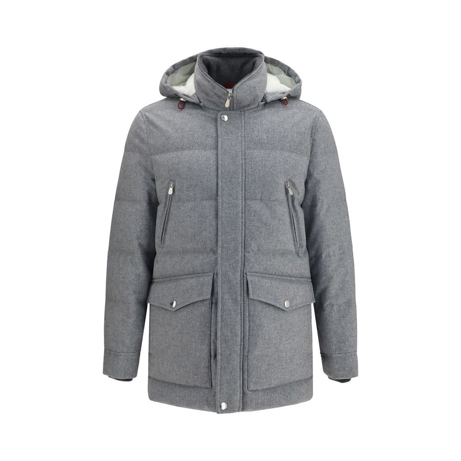 Gray Cashmere Full-Length Jacket