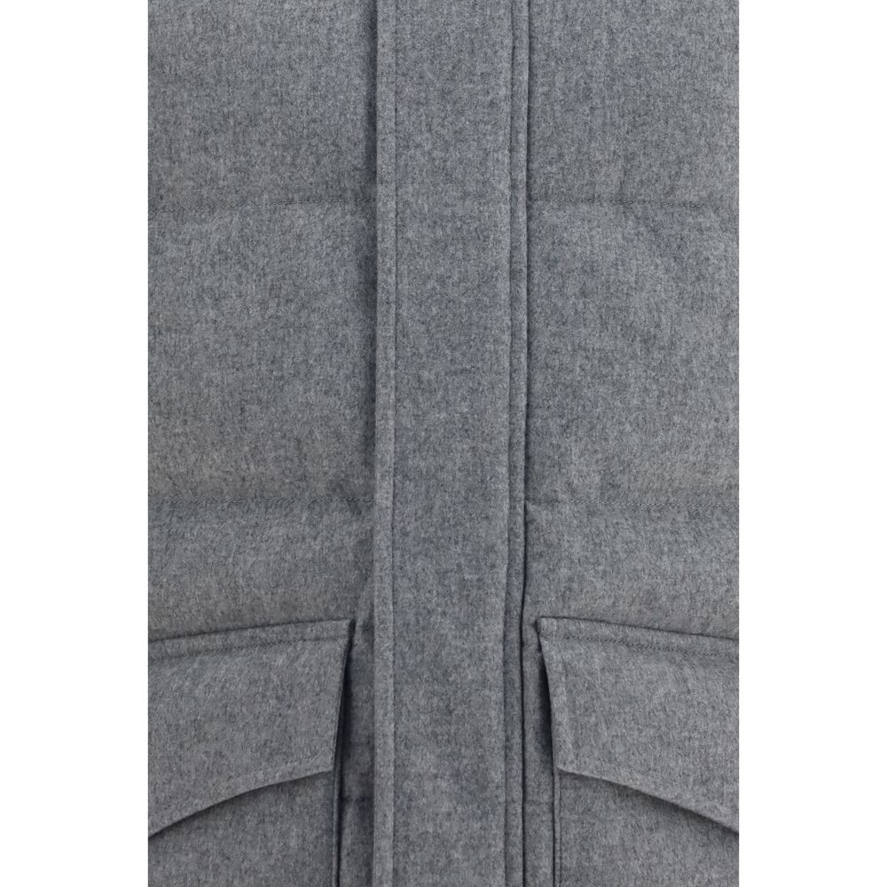 Gray Cashmere Full-Length Jacket