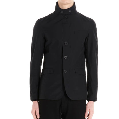 Black Polyester Full-Length Jacket