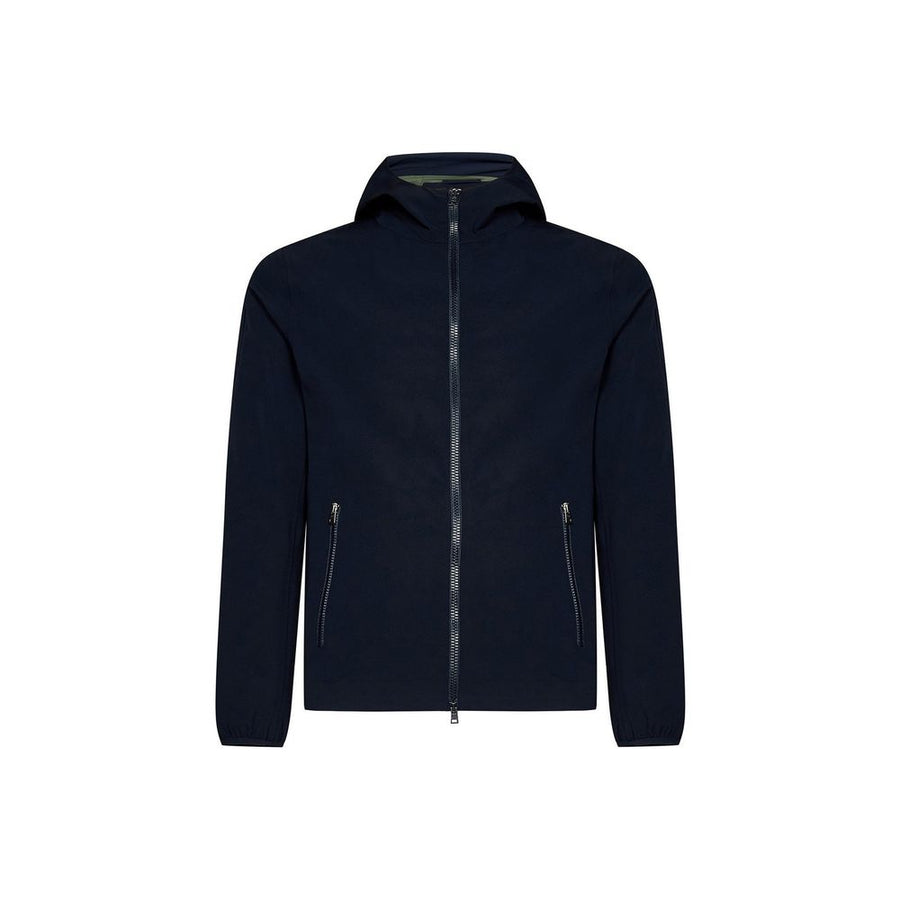 Blue Elastane Shell Jacket