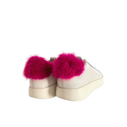 White Leather Women Sneakers