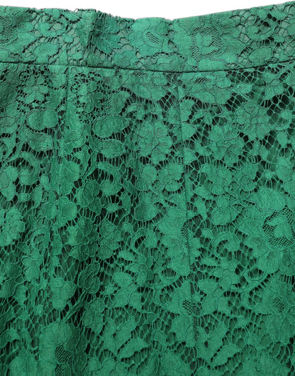 Green Lace High Waist Mermaid Midi Skirt