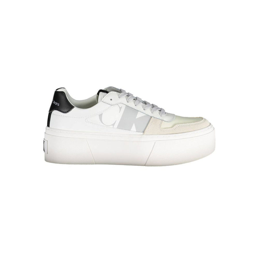 White Polyester Women's Sneaker
