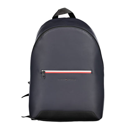Blue Polyurethane Men's Backpack with Adjustable Straps
