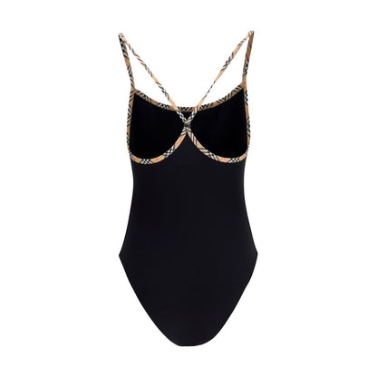 Black Elastane One-Piece Swimsuit