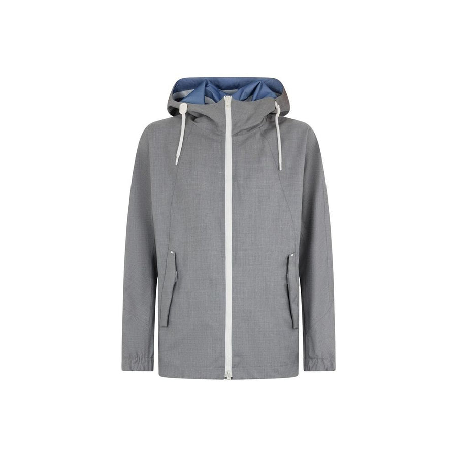 Gray Virgin Wool Shell Jacket