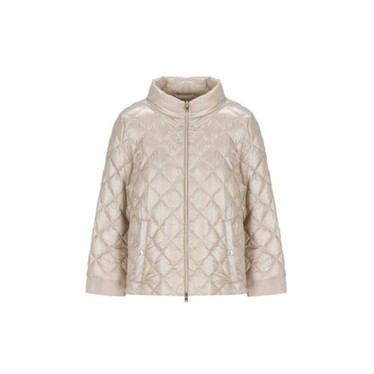 Beige Polyamide Full-Length Jacket