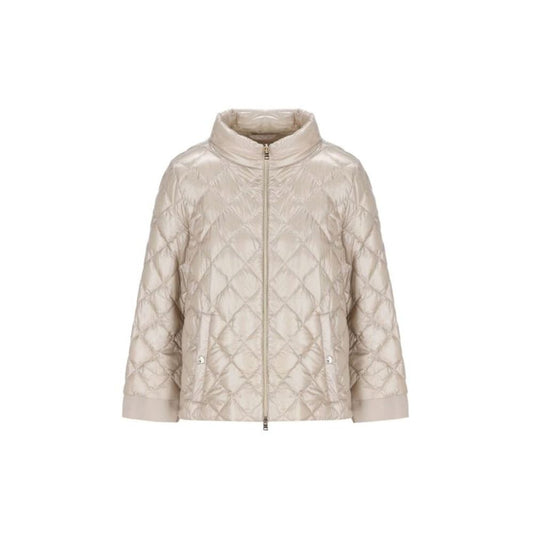 Beige Polyamide Full-Length Jacket