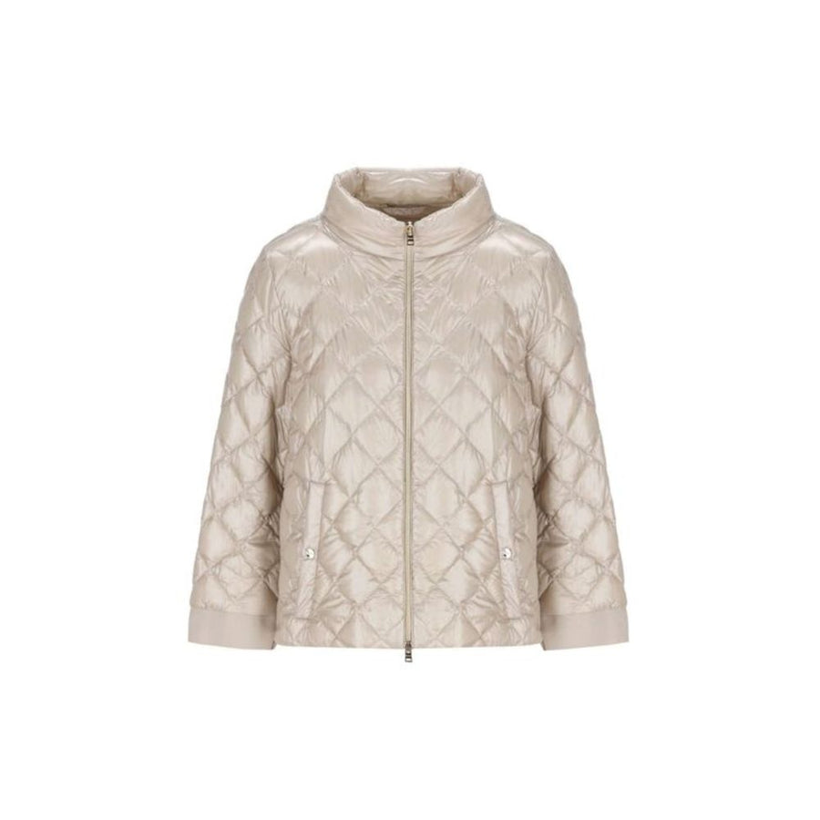 Beige Polyamide Full-Length Jacket