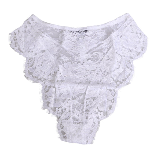 White Floral Lace Low Rise Panty Underwear