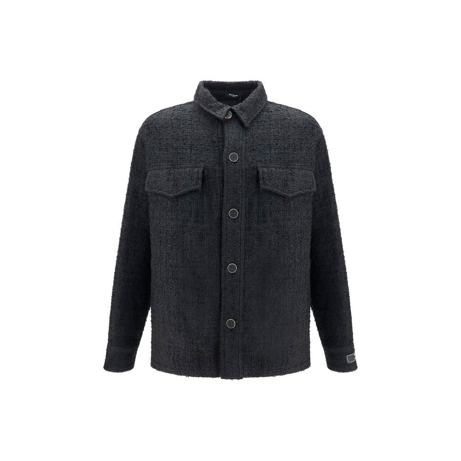 Black Cotton Full-Length Jacket
