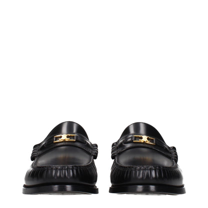 Black Leather Slip-On Loafers