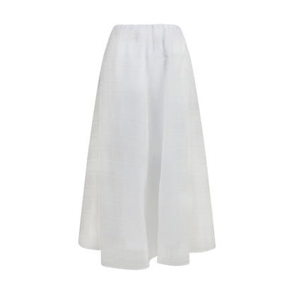 White Cotton Long Skirt