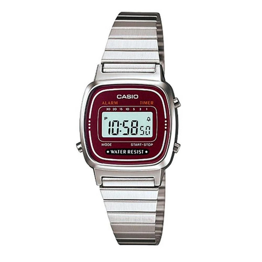 Silver Stainless Steel Digital Watch