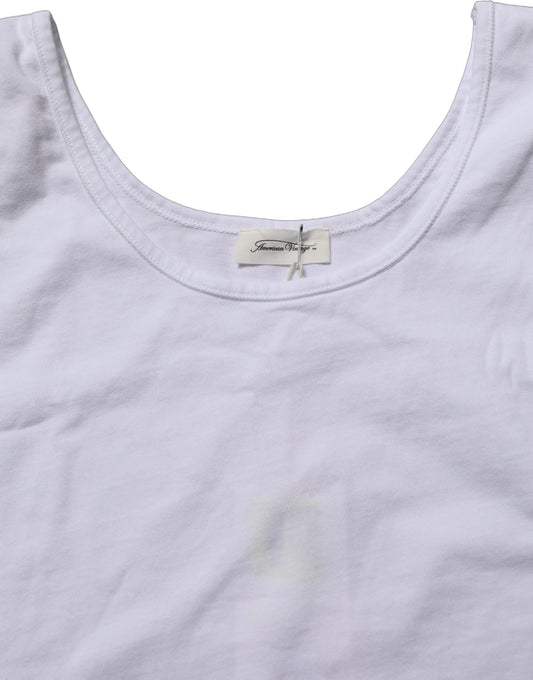 White Cotton Round Neck Sleeveless Tank Top