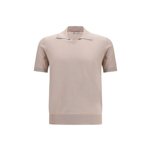 Beige Cotton Polo Shirt