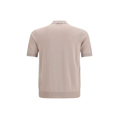 Beige Cotton Polo Shirt
