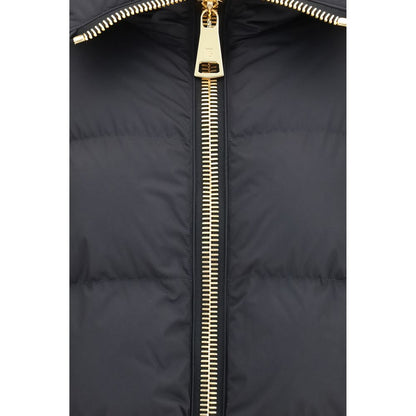 Black Viscose Full-Length Jacket