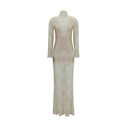 Beige Polyamide Long Dress