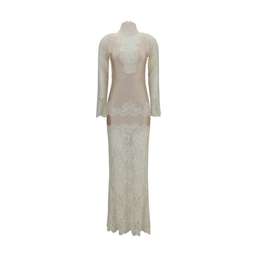 Beige Polyamide Long Dress
