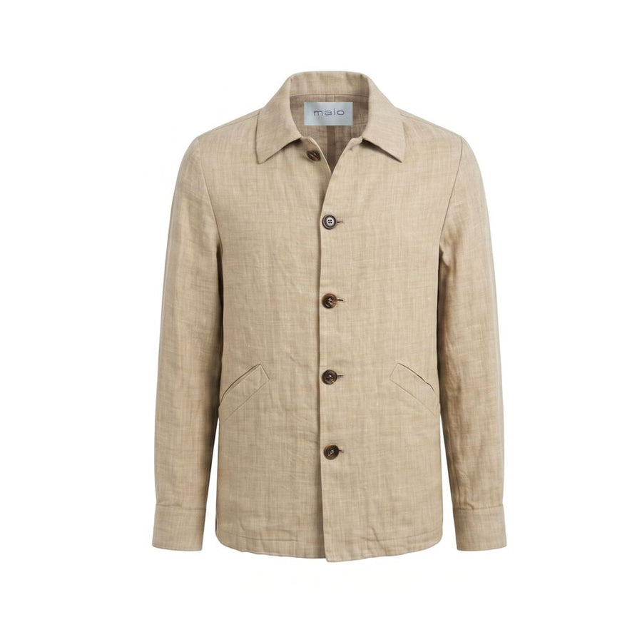 Beige Linen Men Jacket