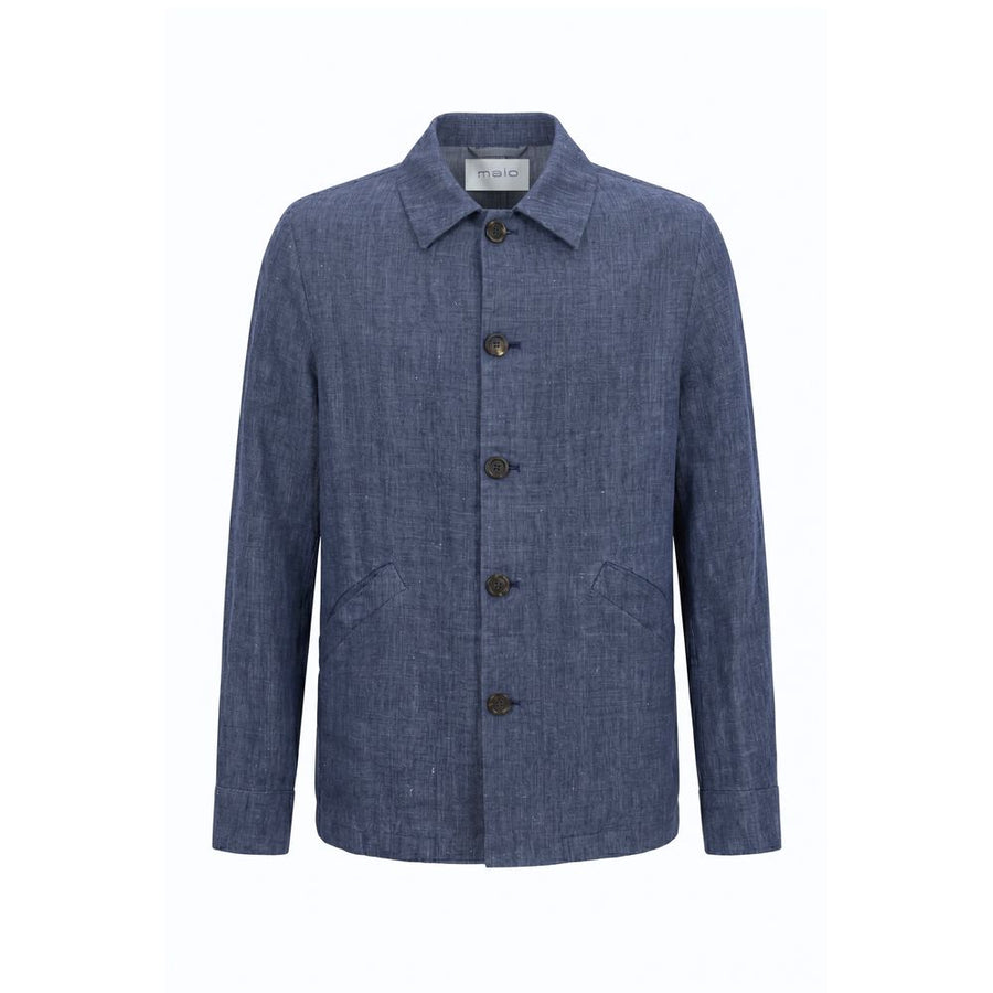 Blue Linen Men's Jacket