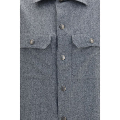 Gray Wool Oves Aries Dress Shirt