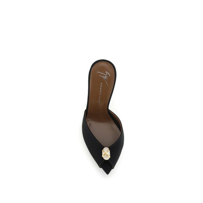 Black Calf Leather Bos Taurus Stiletto Heel Sandals