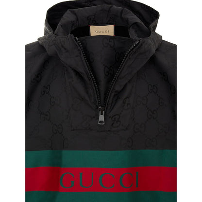 Black Polyester Trench Coat