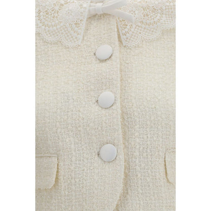 Beige Polyester Full-Length Jacket