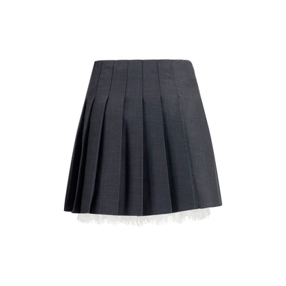 Gray Polyamide Mini Skirt