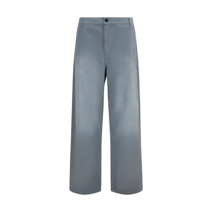 Gray Cotton Casual Pants