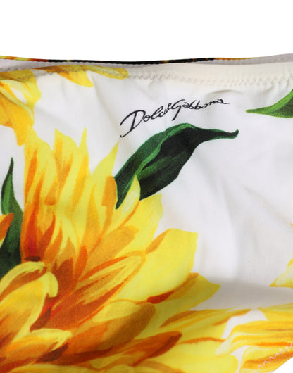 Yellow Nylon Sunflower Bikini Bottom Swimwear