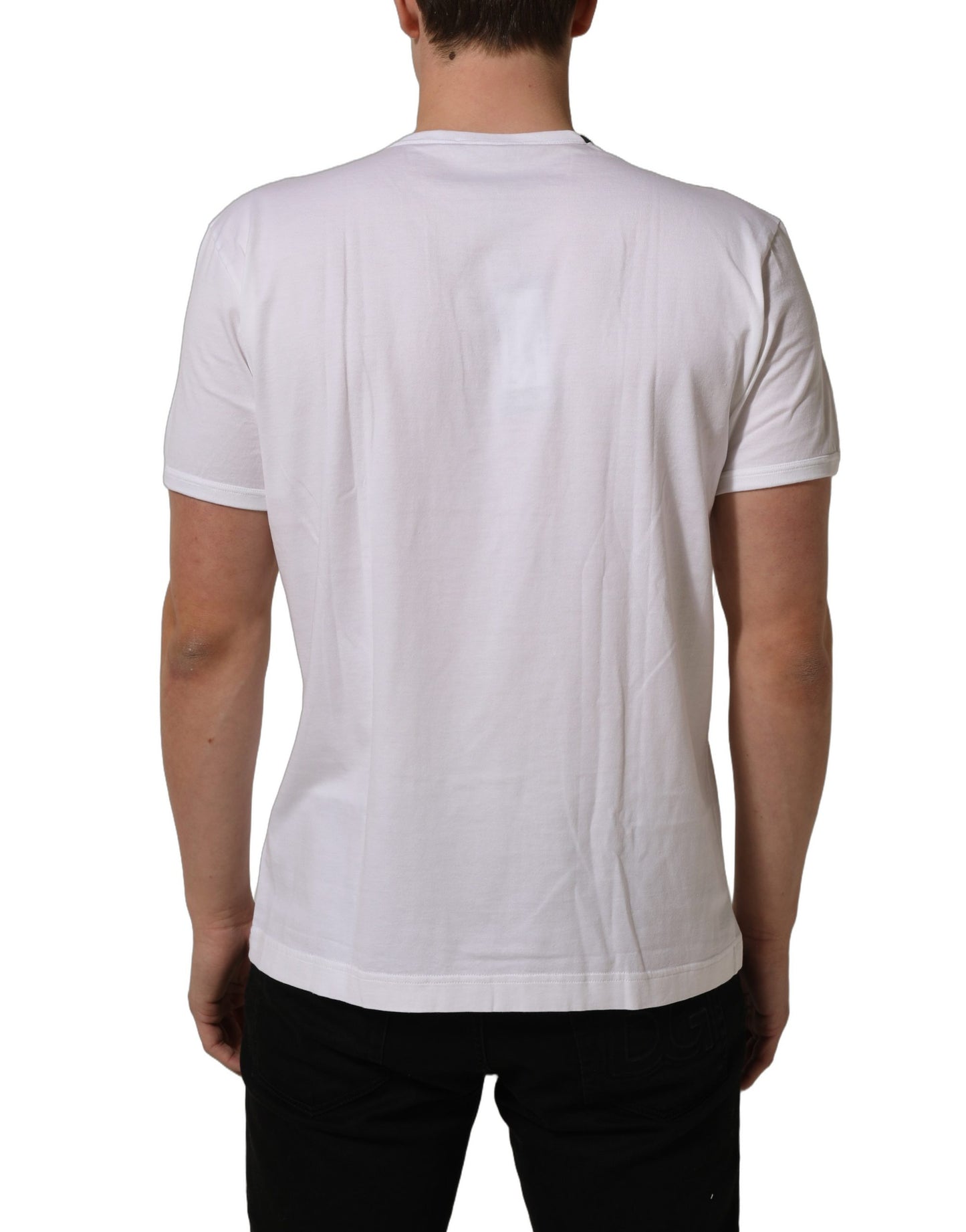 White Cotton Short Sleeves CrewNeck T-shirt