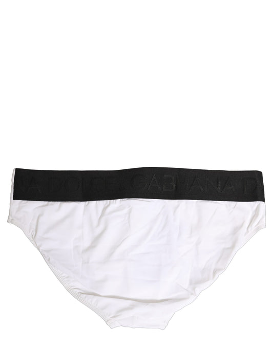 White Stretch Drawstring Swim Brief Swimwear