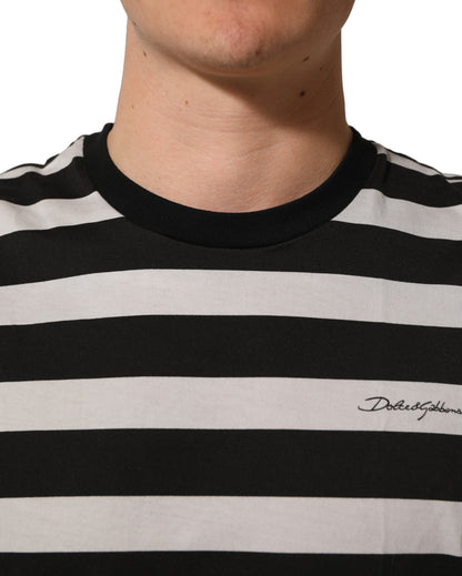 Black White Stripes Cotton Sleeveless T-shirt