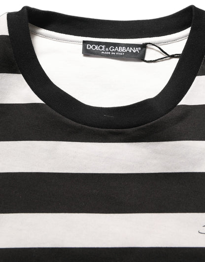 Black White Stripes Cotton Sleeveless T-shirt