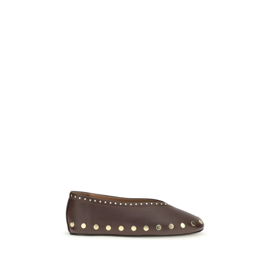 Brown Cotton Ballet Flats
