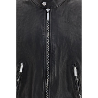 Black Buffalo Leather Bomber