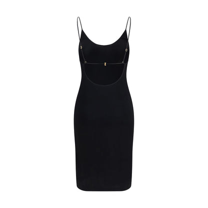 Black Viscose Casual Dress
